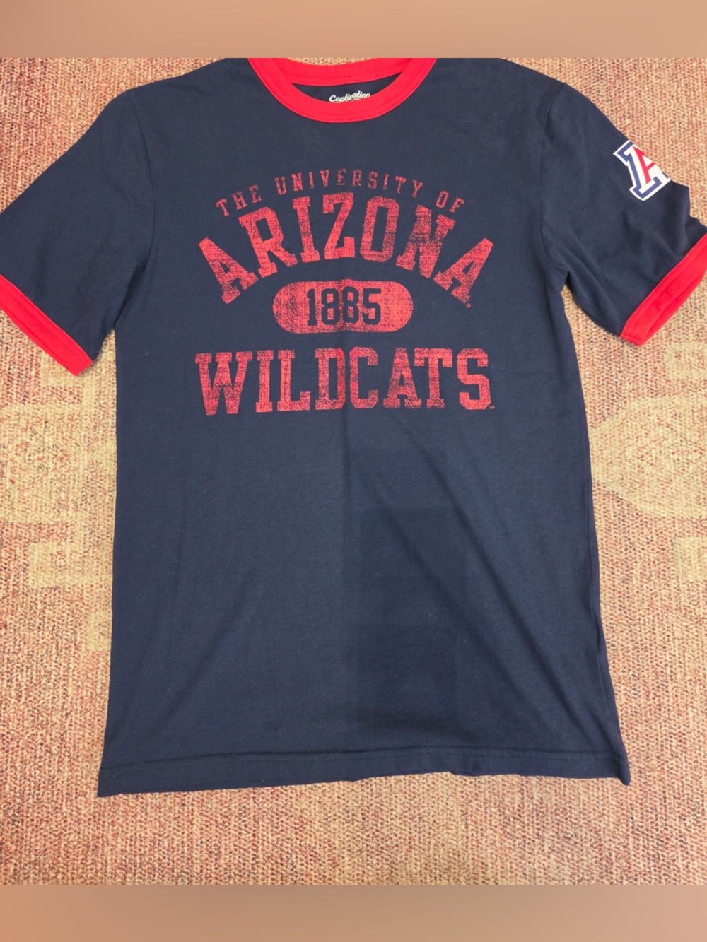 Arizona wildcats U of A ringer tee like new size small unisex cotton blend